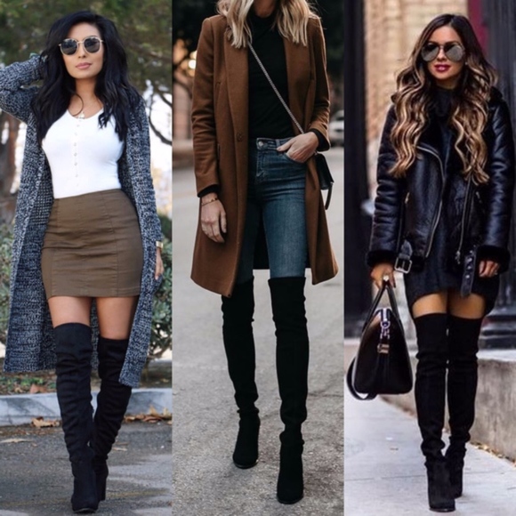 NEW - DANIELLA Over the Knee Boots - BLACK - Picture 1 of 5